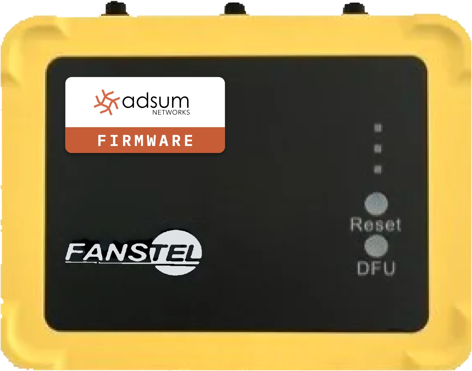 The LBG20x in its IP67 enclosure, with the Adsum Networks firmware sticker